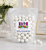 White Gumballs - 2 lbs of 1" Tutti Frutti Gumballs in Resealable Bag to Ensure Freshness. Perfect for Color Themed Parties or Candy Buffets