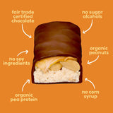 UNREAL Dark Chocolate Caramel Peanut Nougat Bars (1 Bag), 70% Organic Ingredients, Fair Trade, Non-GMO, No Corn Syrup, Sugar Alcohols, Soy, 3.4oz