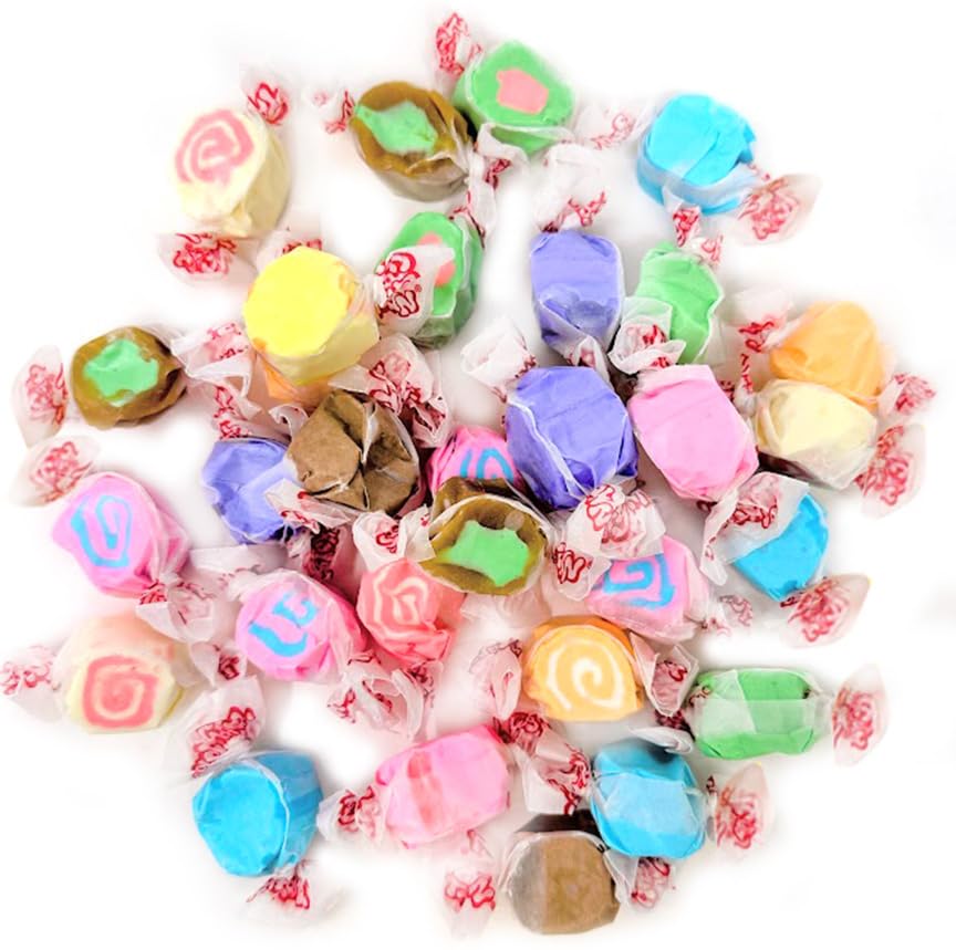 SweetGourmet Assorted Salt Water Taffy | Whipped Bulk Wrapped Candy | 2 pounds