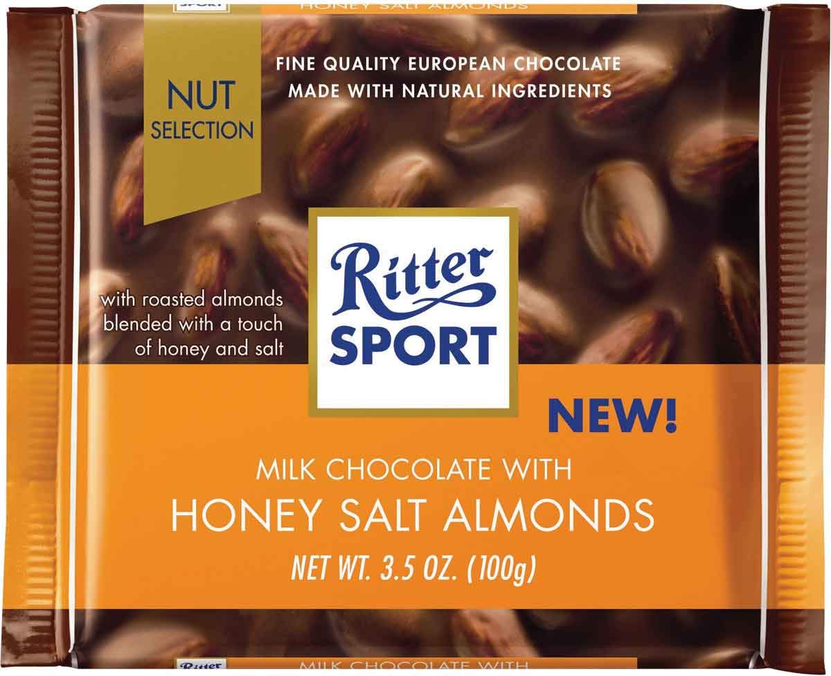 Ritter Sport Milk Chocolate with Honey Salt Almonds Bar, 3.5 Ounce (Pack of 11)