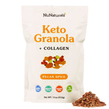NuNaturals, Keto Granola + Collagen, Low Carb, High Protein Breakfast & Snack, 11 oz, Pecan Spice