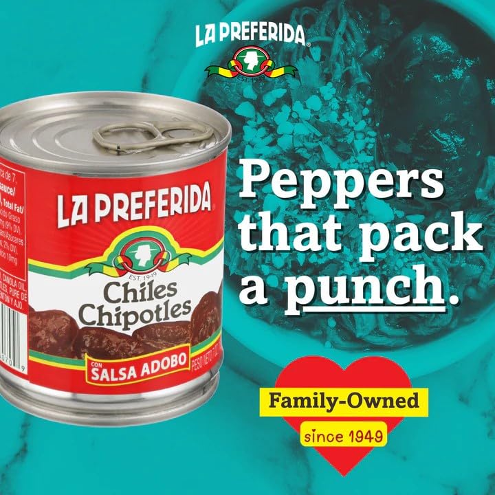 La Preferida Whole Chipotle Peppers, Hot, 7 OZ (Pack of 24)