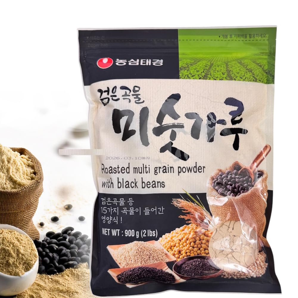 15 Mixed Roasted Grain Powder Misugaru Black Beans for Breakfast Drink, 2 Pound ???? ????