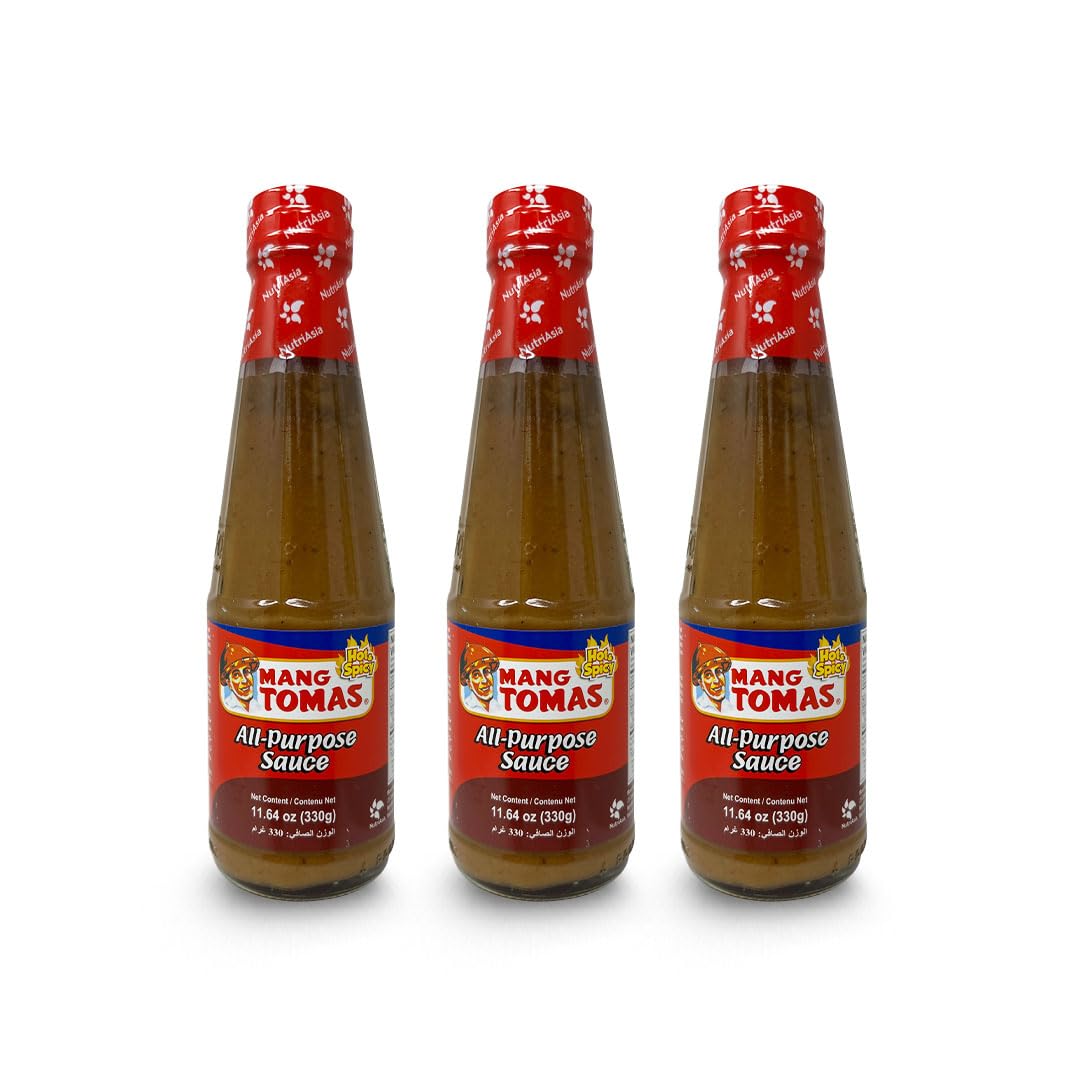 Mang Tomas All Purpose Sauce Pack of Three Hot & Spicy 11.64 Oz Per Bottle