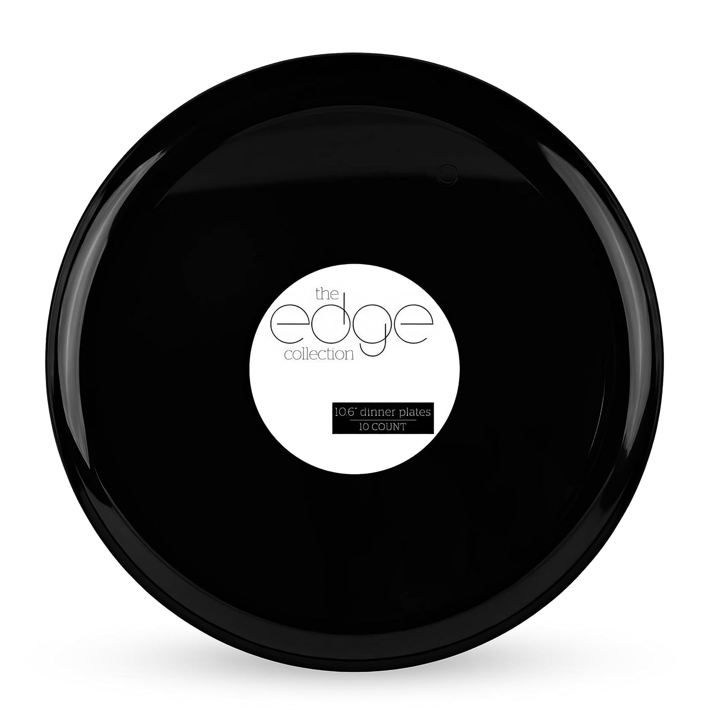 Blue Sky Edge Black Disposable Plastic Plates 10.6" Round (10 Count) - Elegant and Sturdy Tableware for Events and Parties
