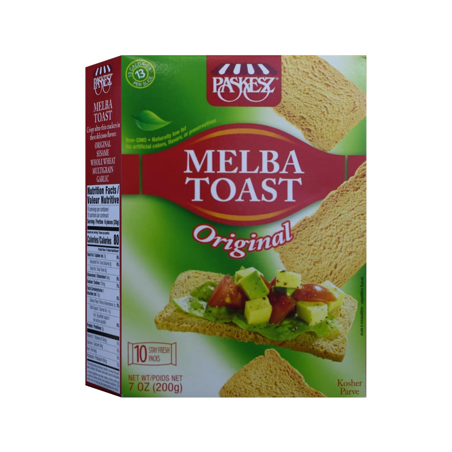 Only Kosher Candy Melba Toast Flatbread Crackers Classic Original Kosher Parve with No Artificial Flavor, Fresh Natural Ingredients, Kosher Certified