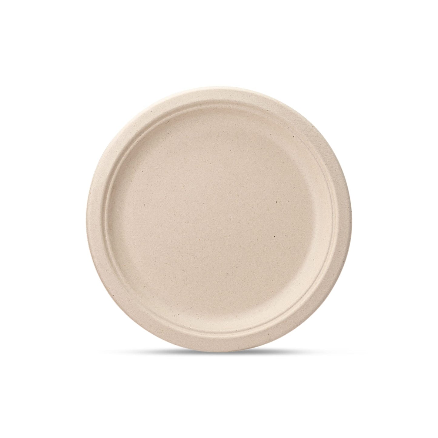 GUSTO [10 Inch -125 Count Heavy-Duty Kraft Paper Plates, 100% Compostable, Biodegradable, Disposable Sugarcane - Brown Unbleached