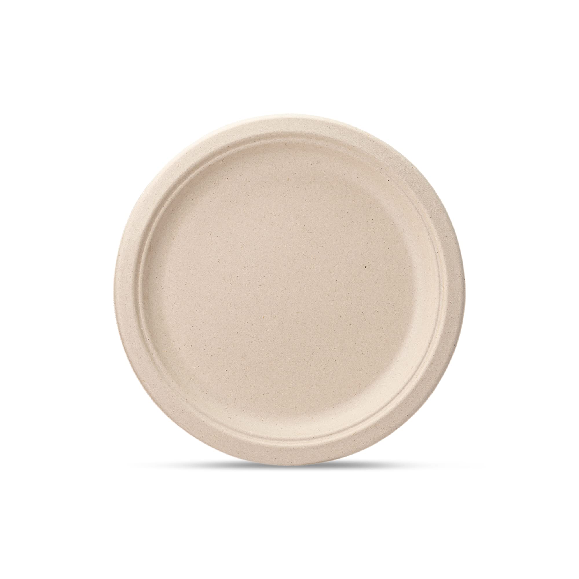 GUSTO [10 Inch -125 Count Heavy-Duty Kraft Paper Plates, 100% Compostable, Biodegradable, Disposable Sugarcane - Brown Unbleached