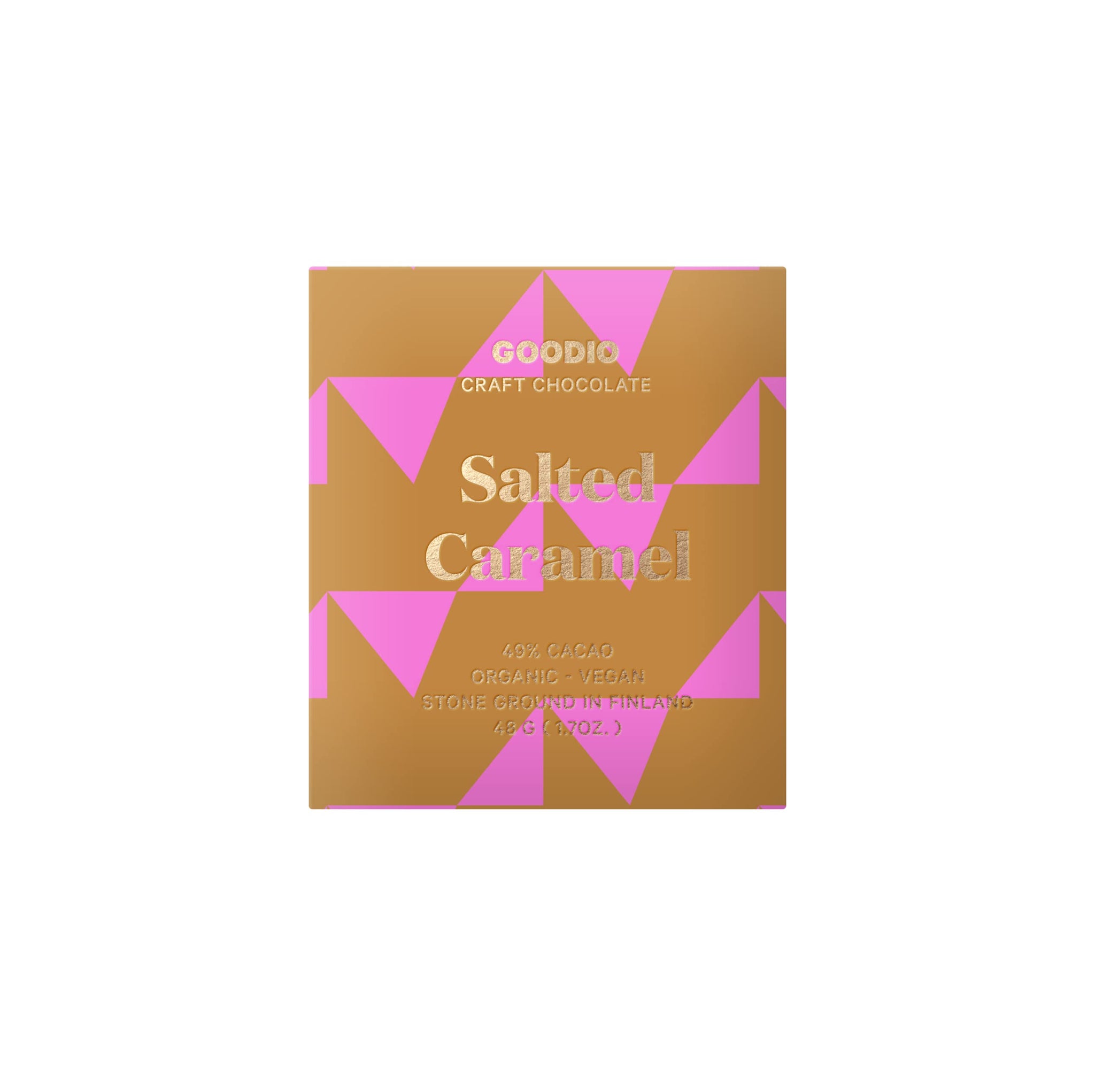 Goodio Organic Chocolate Bar, Salted Caramel Chocolate 49%, 1.7 Ounce, Vegan, Gluten-free, Soy-Free, non-GMO