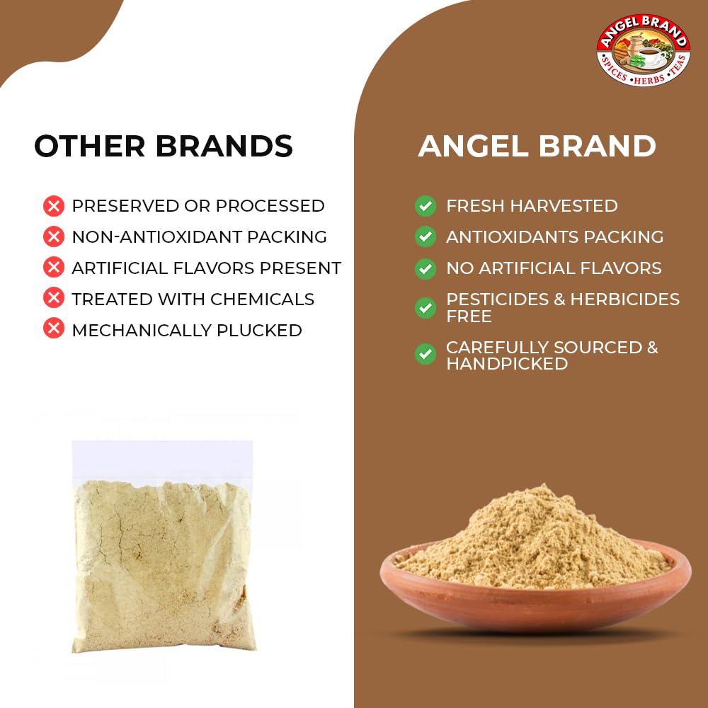 Angel Brand Ginger Powder 13 oz Bottle - Premium Ground Ginger Root Powder for Baking, Cooking, Smoothies, and Spice Blends.