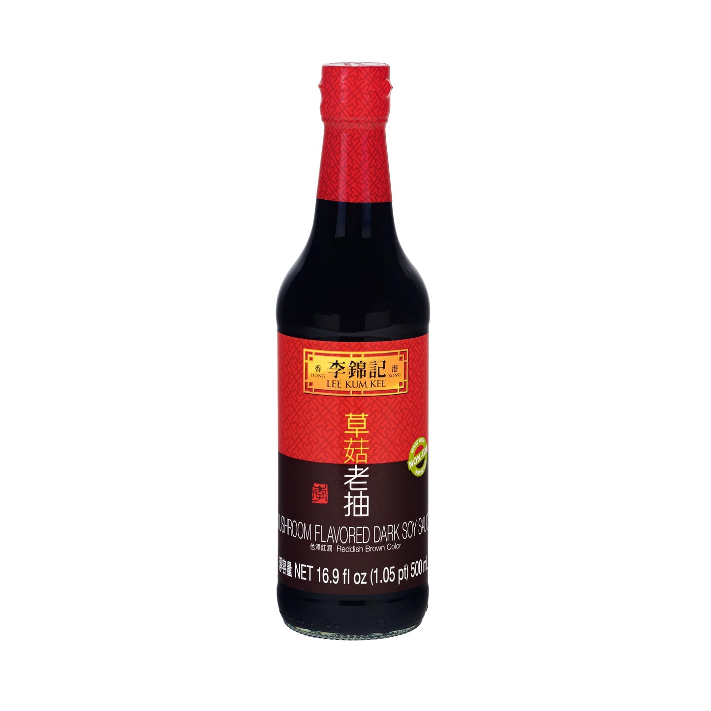Lee Kum Kee Mushroom Flavored Dark Soy Sauce (16.9 oz - 1 Pack) | Vegan | Umami | Perfect for Drizzling, Dipping, Braising, Stir-Frying, & Marinades