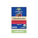 Herbal Cup Ayurveda Elderberries Tea, Organic Rosehips Hibiscus, No Caffeine Herbal Supplement (16 Count, Pack of 6)
