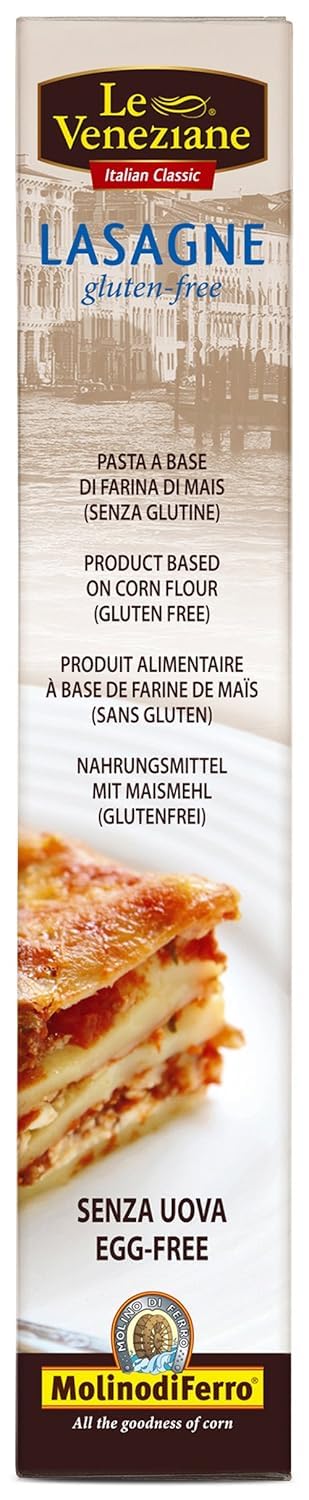 Lasagna Pasta Gluten Free 250g | Authentic Italian Pasta Sheets for Baking | Premium Quality Corn & Rice Blend | Non-GMO | Made in Italy [Pack of 2]