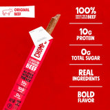 Chomps Grass-Fed and Finished Original Beef Jerky Snack Sticks 10-Pack - Keto, Paleo, Whole30, 10g Lean Meat Protein, Gluten-Free, Zero Sugar Food