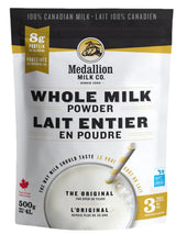 Medallion Brand Whole Milk Powder 500g - Dried Milk from Canada, Free of Antibiotics, No rbST or rBGH