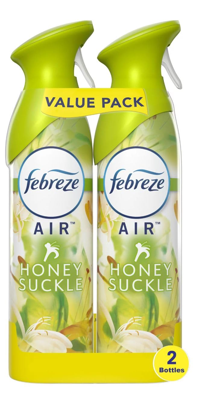 Febreze Air Freshener Odor Fighting Spray, Honey Suckle, Limited Edition, 8.8 oz. (Pack of 2 Pack)