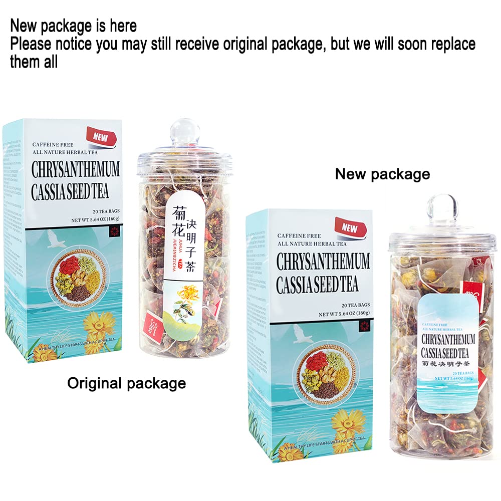 Chrysanthemum Cassia Seeds Tea Bags(160g, 8gX20Bags), Honeysuckle, Chinese wolf-berry, Sweet-scented Osmanthus, Burdock Root Combination of Floral