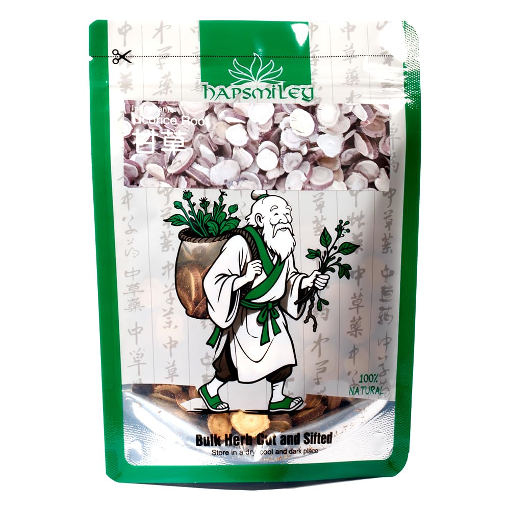 Hapsmiley Licorice Root Tea (Sweet Root/??/Gan Cao/?? ??/Glycyrrhiza glabra L.) Dried Bulk Herbs - 3.5 oz (100g)