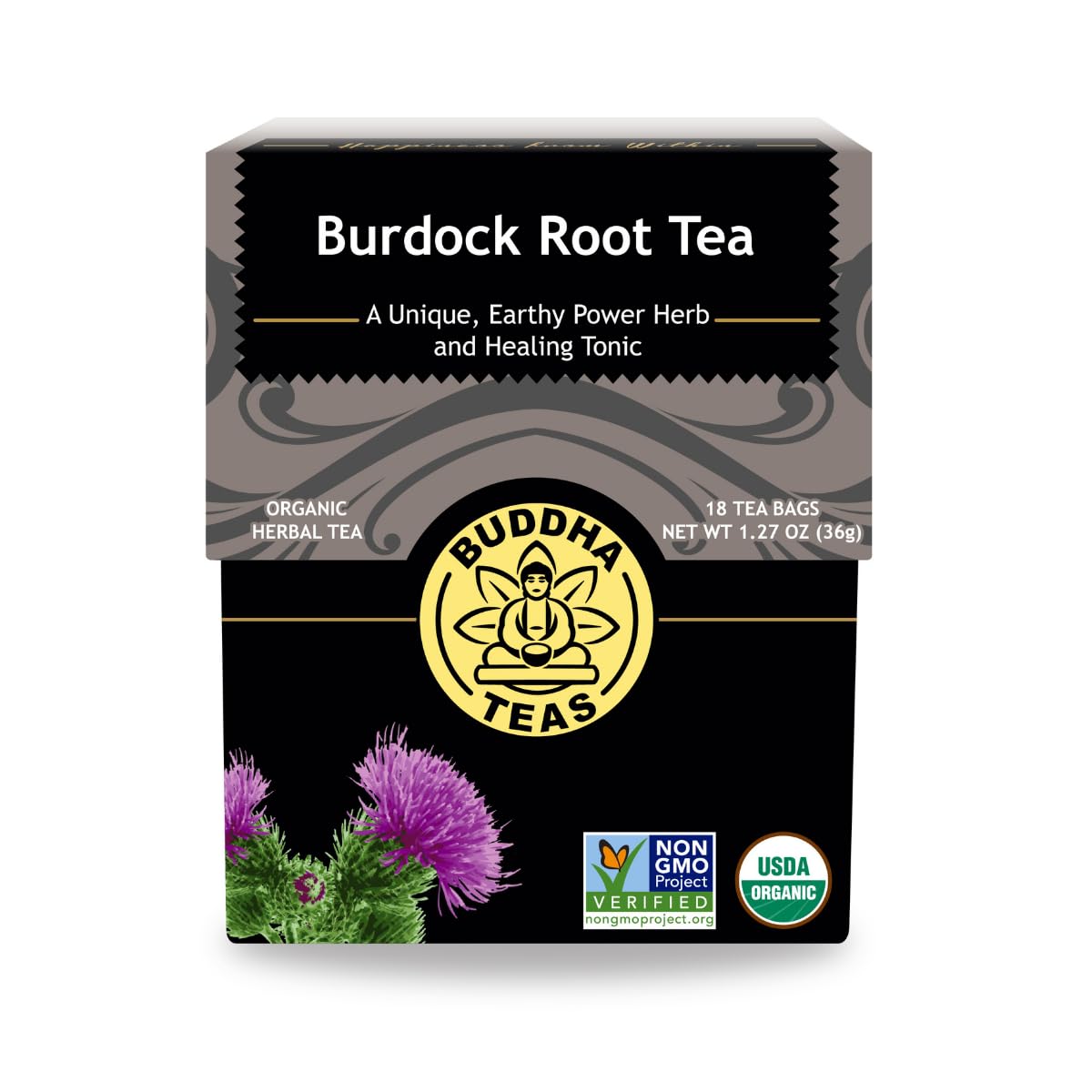 Buddha Teas - Burdock Root - Organic Herbal Tea - For Health & Wellbeing - With Antioxidants, Minerals & Vitamin C - Caffeine Free - 100% Kosher