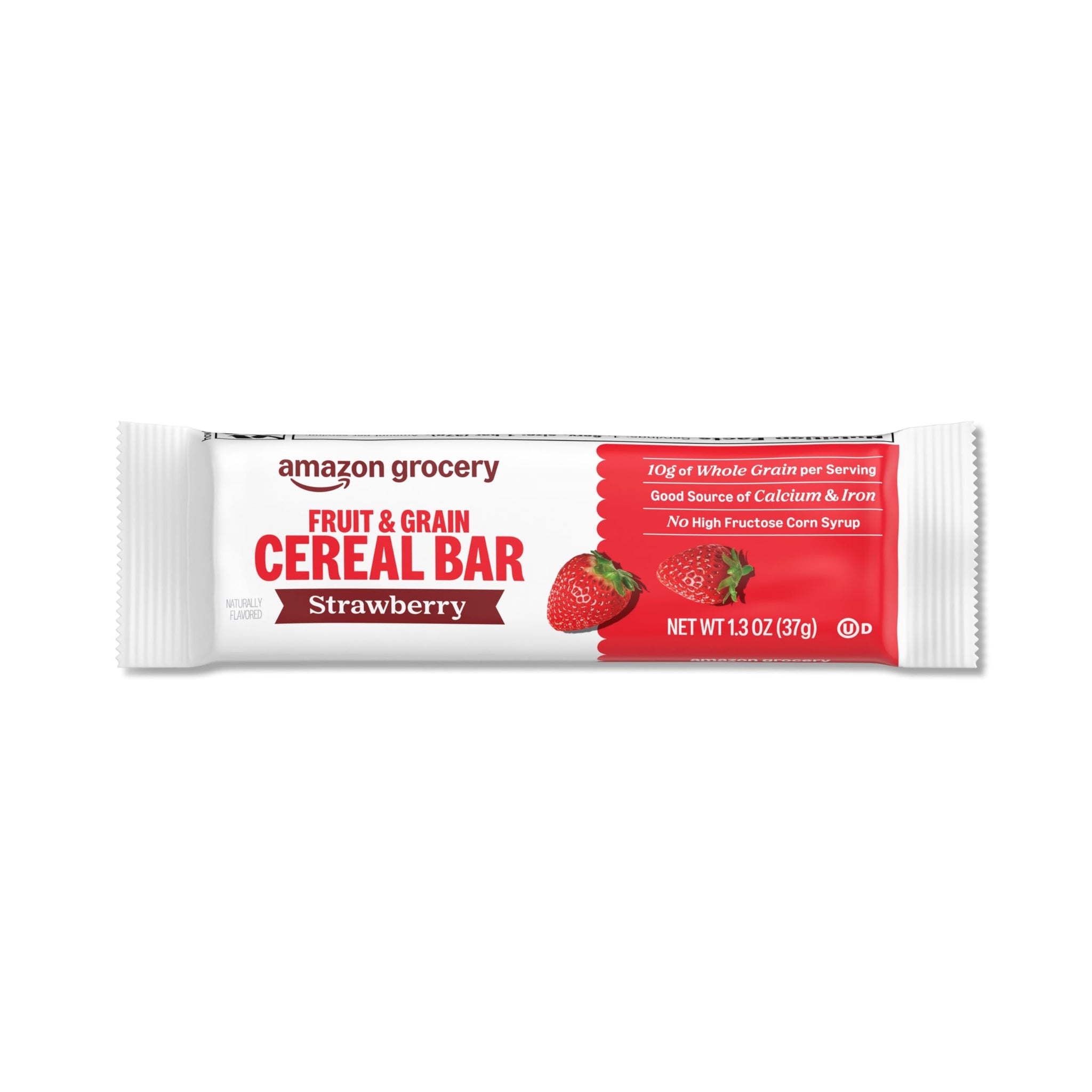 Amazon Grocery, Fruit & Grain Cereal Bars, Strawberry, 10.4 Oz, 8 Ct