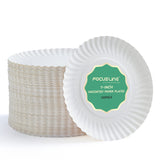 FOCUSLINE 7 Inch White Paper Plates, Uncoated Paper Plate, Everyday Disposable Dessert Plates 7" Plate Bulk, Pack of 500 Count