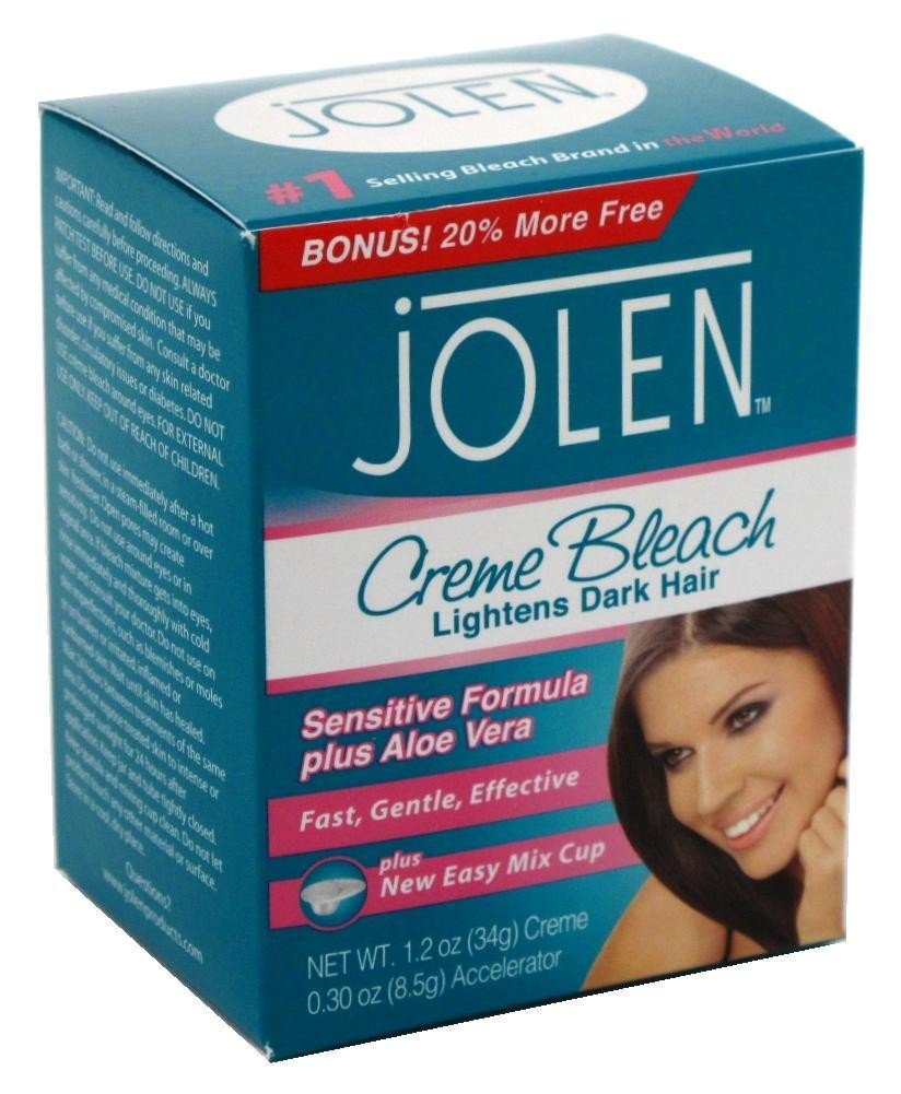 Jolen 1.2 Ounce Creme Bleach Mild Sensitive Plus Aloe Vera (Pack of 2)