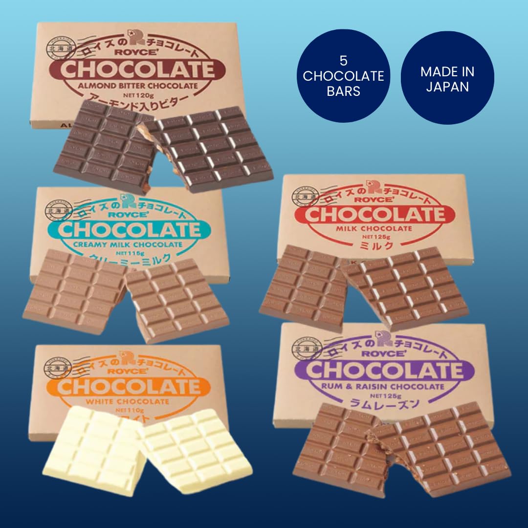 ROYCE Chocolate Bar Selection - Assortment of Chocolates Bars | Ideal for Dessert Pairing for Enhanced Taste Experience | Chocolate Gift Set |