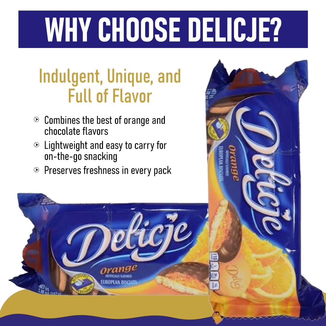Delicje Orange Flavored Biscuits 147g (Pack of 3)