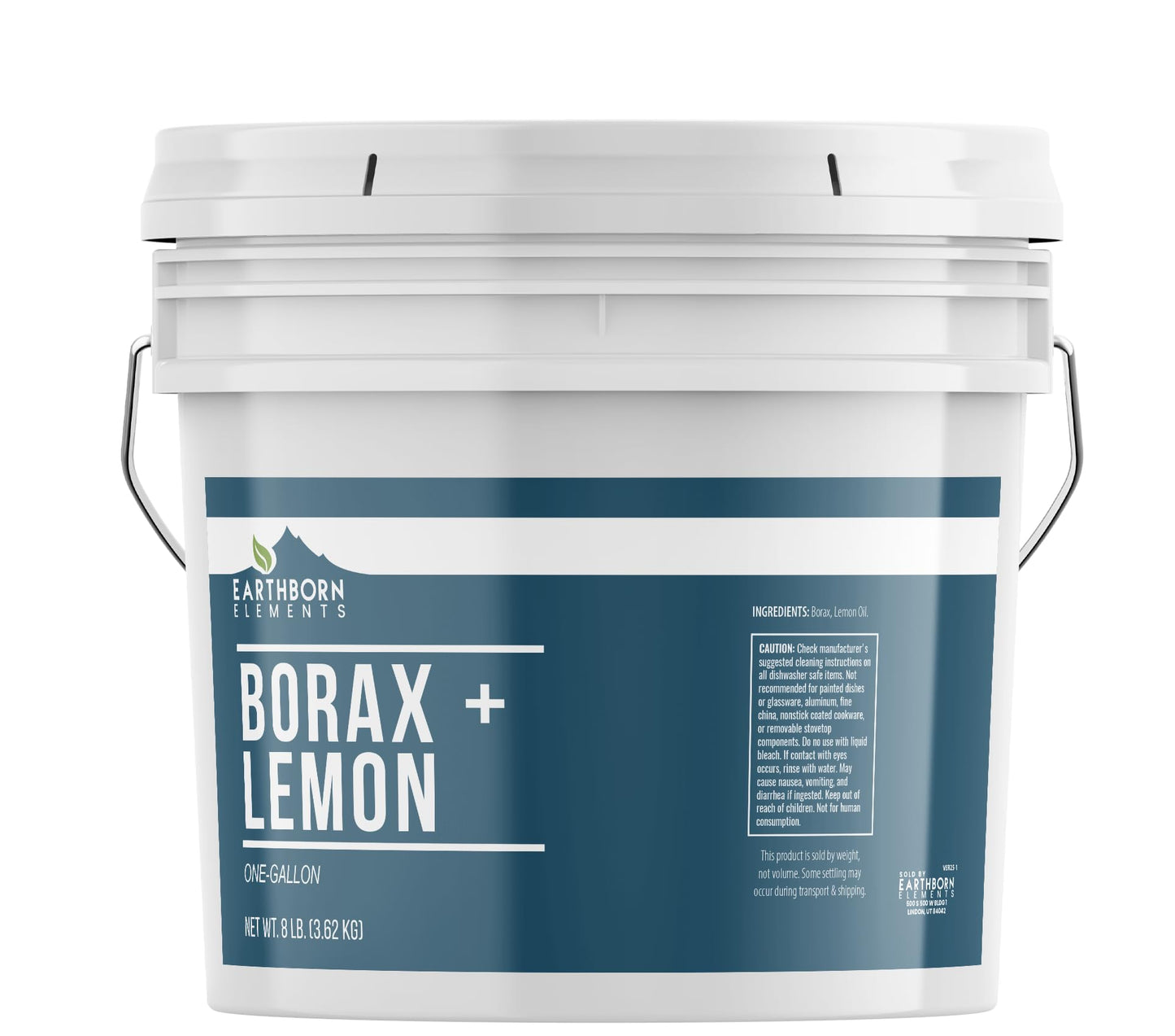 Earthborn Elements Borax with Lemon Oil, 1 Gallon Bucket, Laundry Booster, Refreshing Scent, Bulk Size