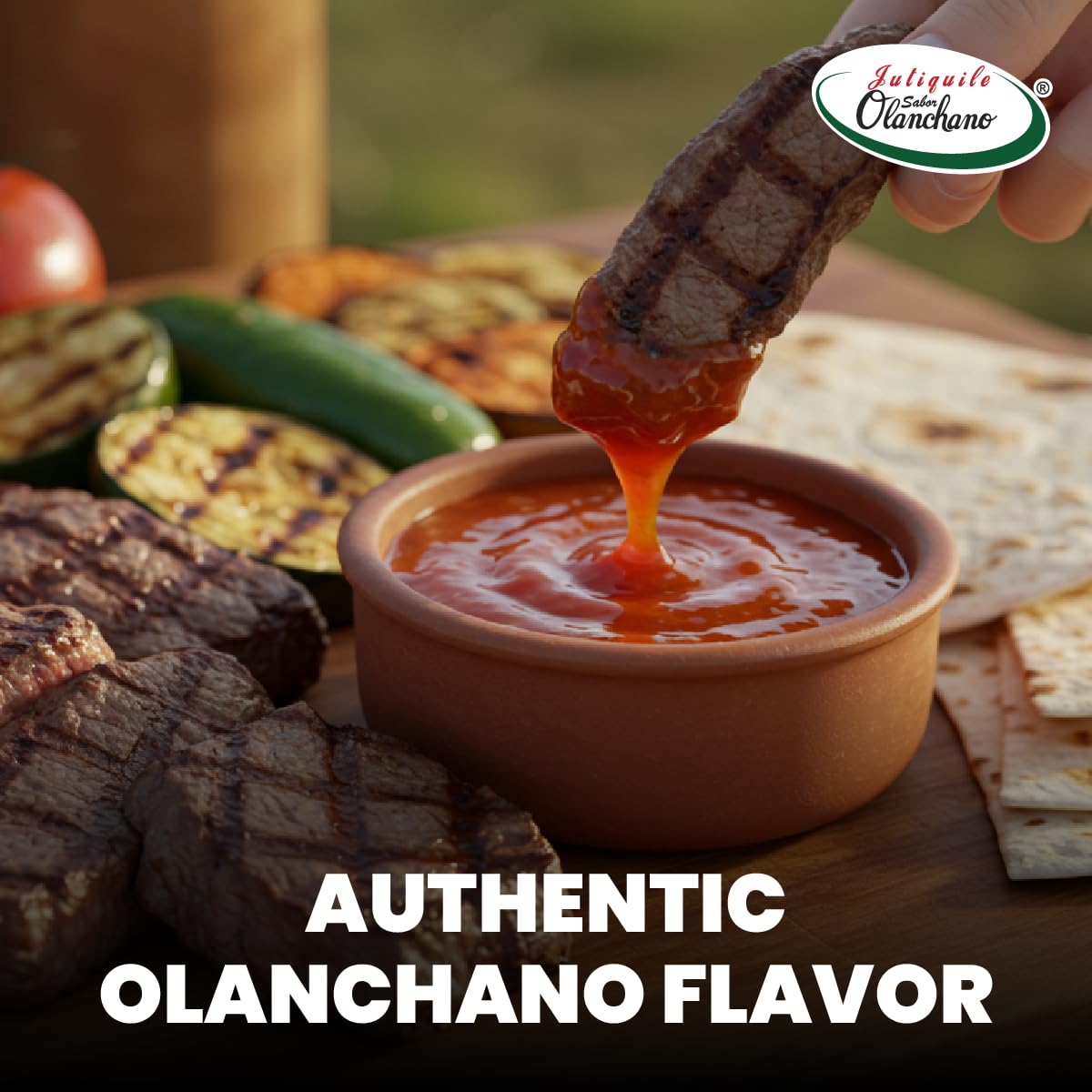 Jutiquile Sabor Olanchano Mild Hot Sauce Aged with Jalapeño from Olancho, Rich Flavor & Vibrant Color, Perfect for Enhancing Your Meals, Pantry Staple