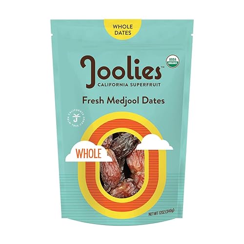 Joolies Organic Whole Medjool Dates | 12 Ounce Pouch | Fresh California Grown Fruit | Vegan, Gluten-Free, Paleo, No Sugar Added | Great Source