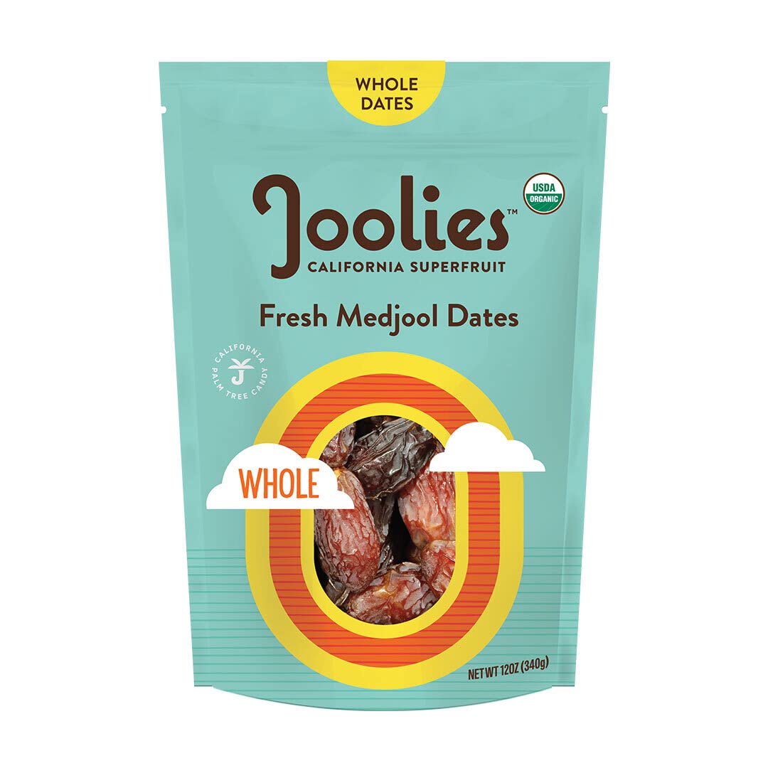 Joolies Organic Whole Medjool Dates | 12 Ounce Pouch | Fresh California Grown Fruit | Vegan, Gluten-Free, Paleo, No Sugar Added | Great Source