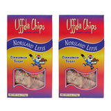 Uffda Chips -2 pack - Made From Real Lefse - 6 oz. By Norsland Lefse (Cinnamon Sugar)