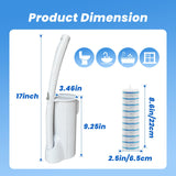 40 Disposable Toilet Brush Replacement Pads, Wall Mounted Toilet Holder Set Toilet Cleaning System Starter Kit, Toilet Stick Pads (White)