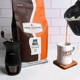 Fresh Roasted Coffee, Dark Brazil Whole Bean Coffee, Med-Dark Roast, Kosher, 5 lb (80 oz)