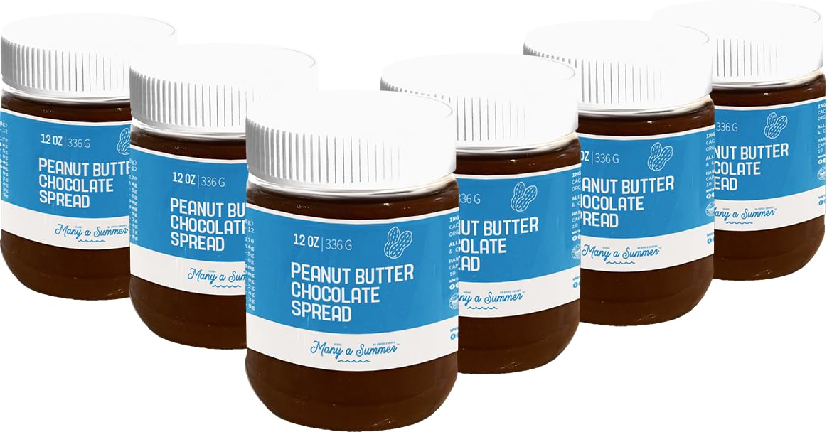 Many a Summer Creamy Peanut Butter & Chocolate Spread - No Added Sugars - Date Sweetened - 12oz Jar