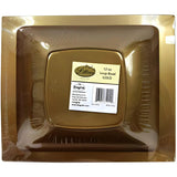 Lillian Tablesettings 10 Count Rectangular Plastic Bowls, 12-Ounce, Gold