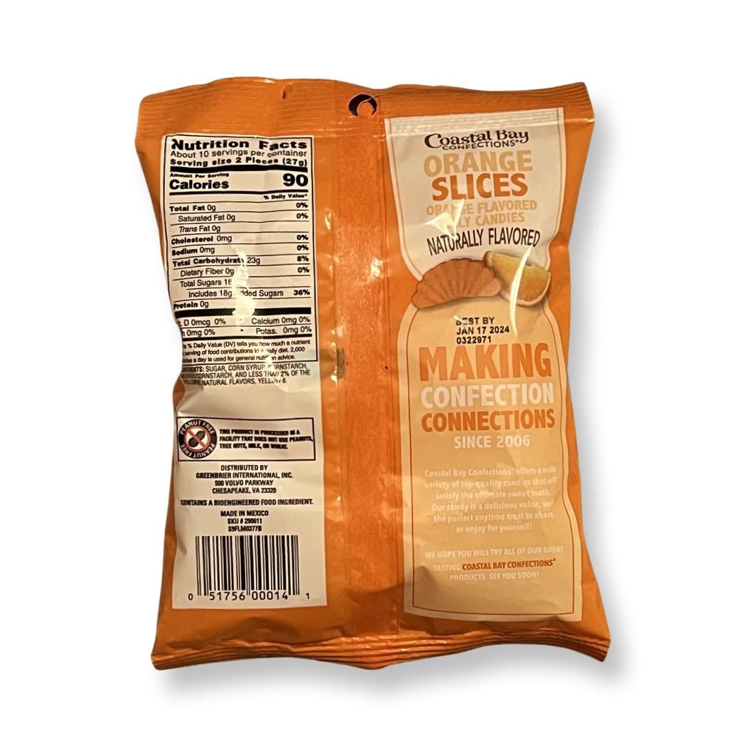 Orange Flavored Jelly Candies by Coastal Bay - 10 Oz - Approx. 20 Large Orange Slices