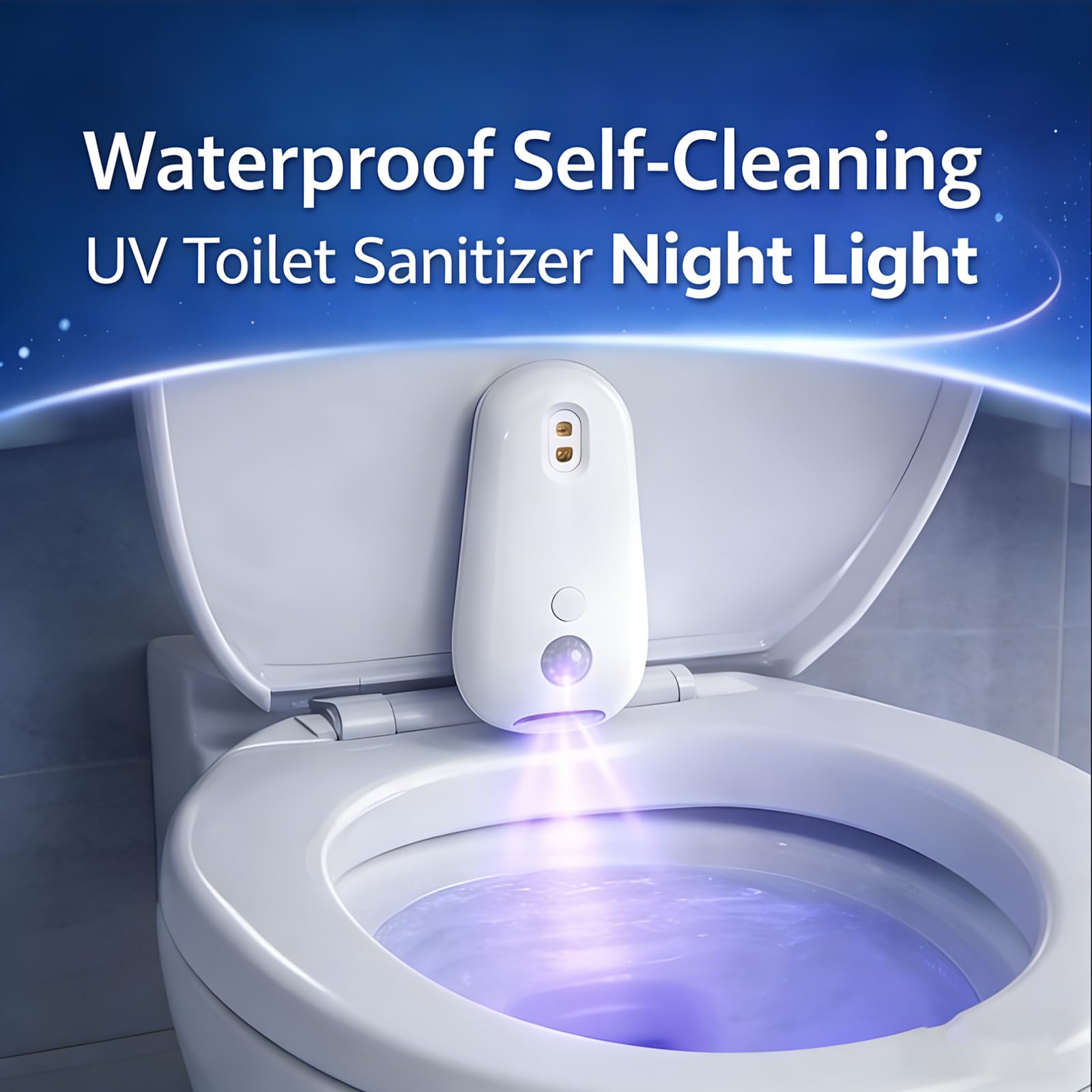 Nolara Self Cleaning UV Toilet Sanitizer and Night Light, Toilet Sanitizer and Night Light, Smart Easy Tool-Free Installation for Restroom, Washing