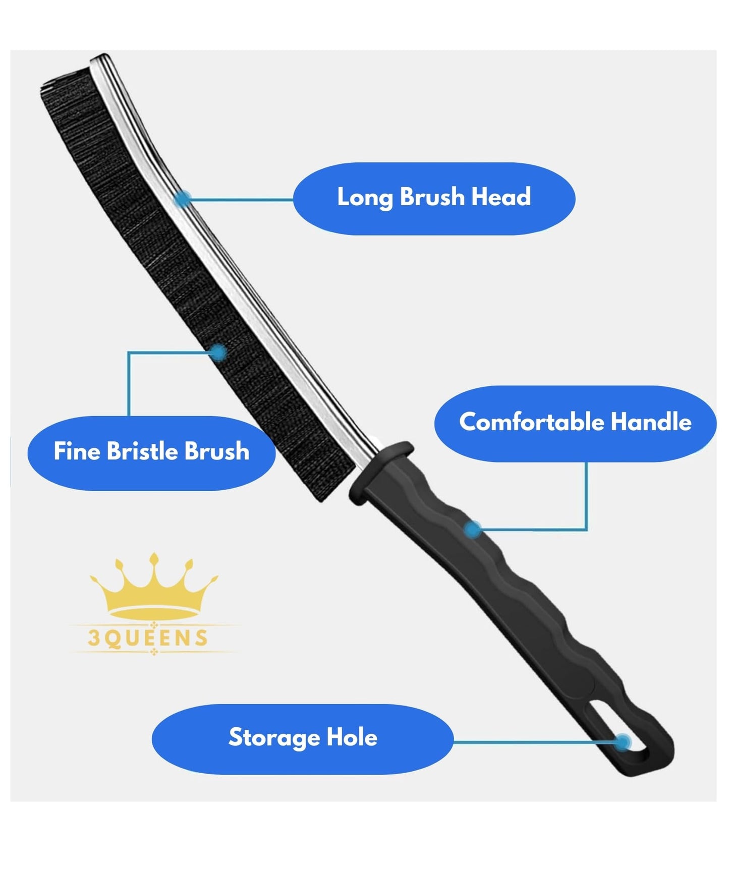 6Pcs Crevice Cleaning Brush 6 Extra Hooks, Multifunctional Cleaning Tool for Home & Kitchen,Heavy-Duty Deep Cleaning Gaps
