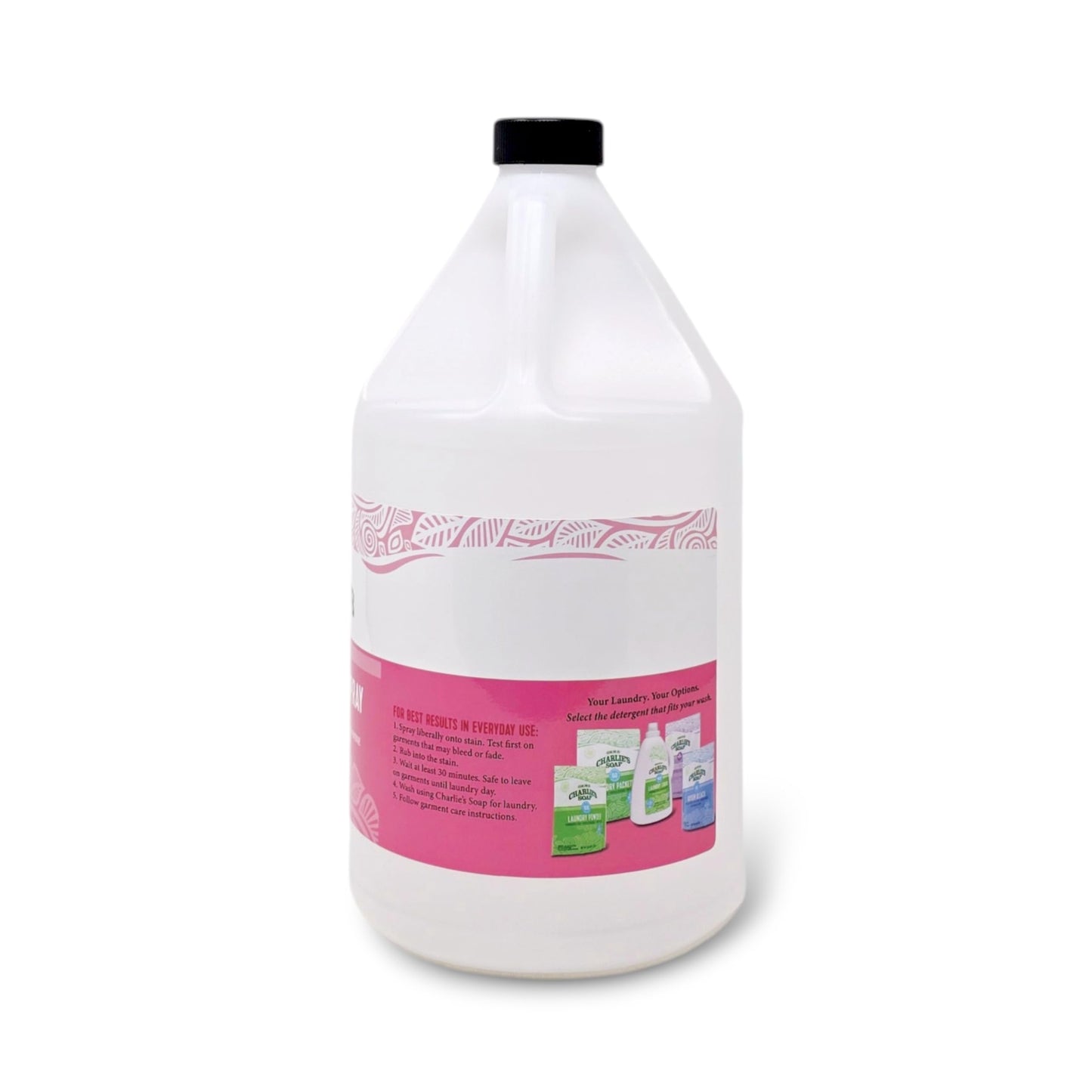 Charlie's Soap Laundry Pre-Spray Stain Remover Refill (128 fl oz), Natural Laundry Pretreat and Stain Remover