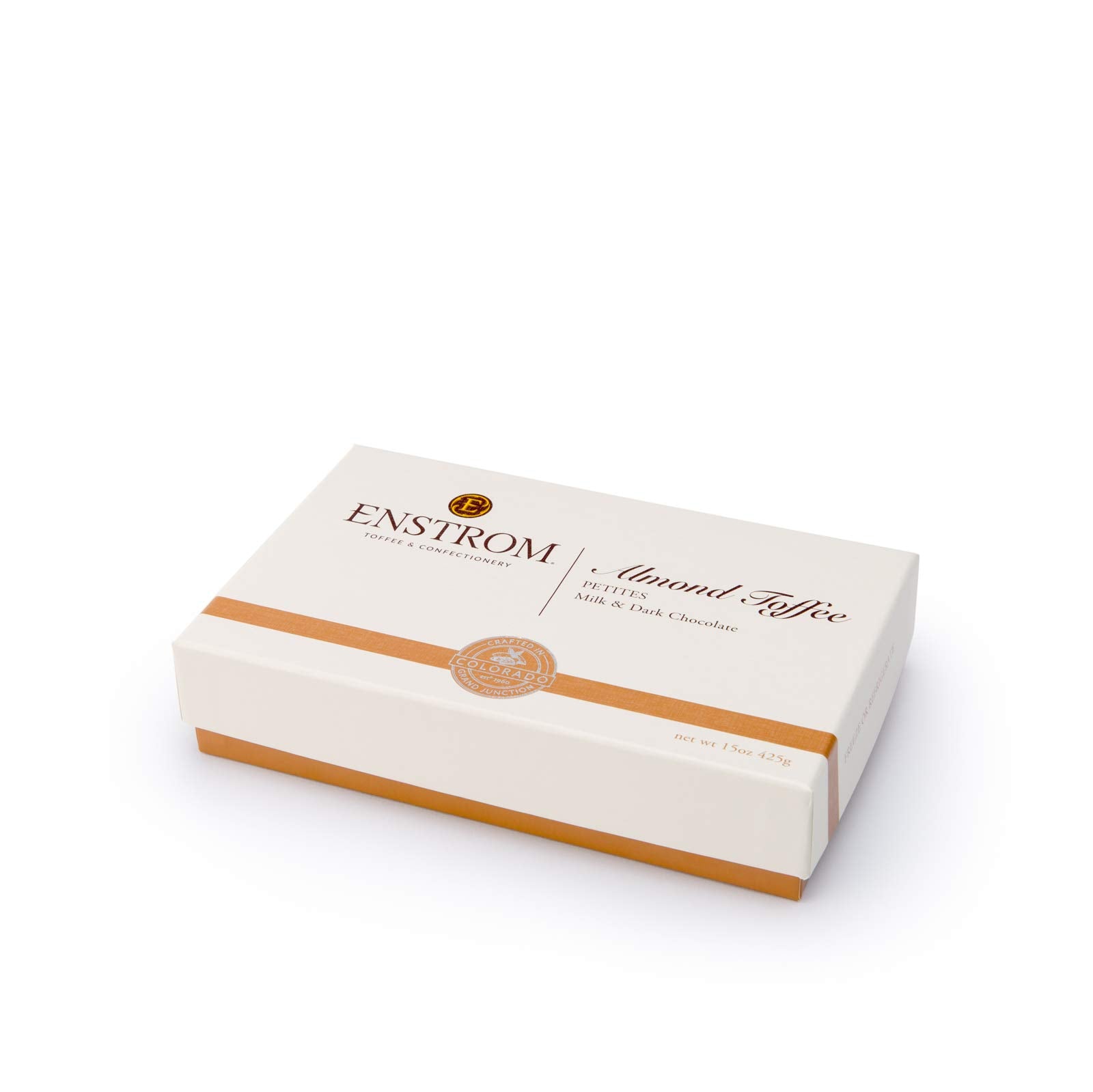 Enstrom Milk Chocolate and Dark Chocolate Almond Toffee Petites 15oz box | Bite-size | Gluten Free | Kosher Dairy | All Natural