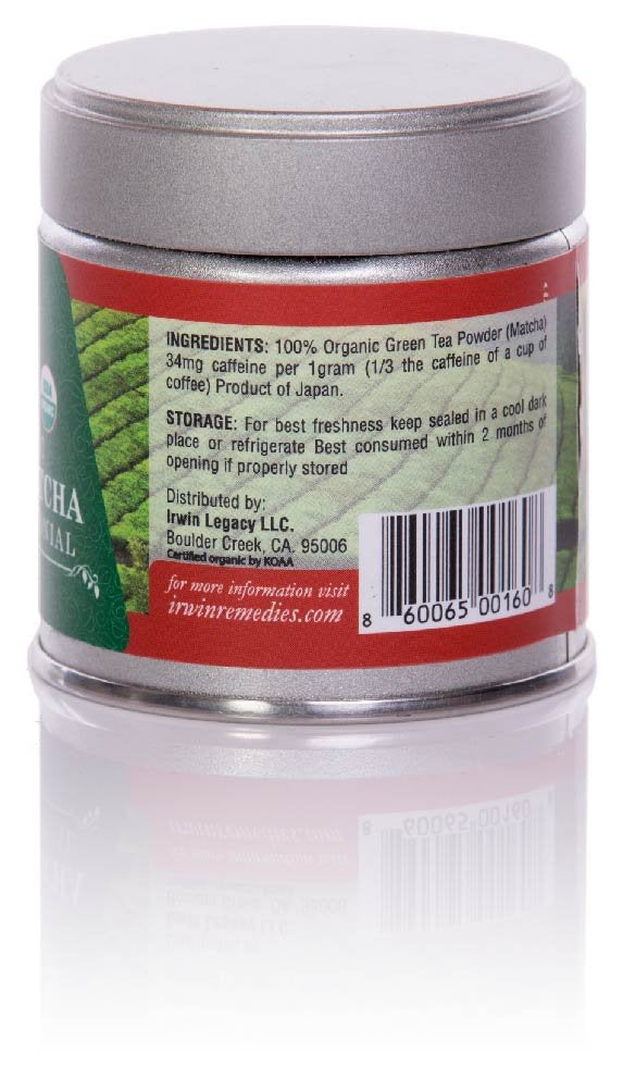 IRWIN REMEDIES Organic Japanese Matcha Premium Ceremonial - USDA+JAS Dual Certified
