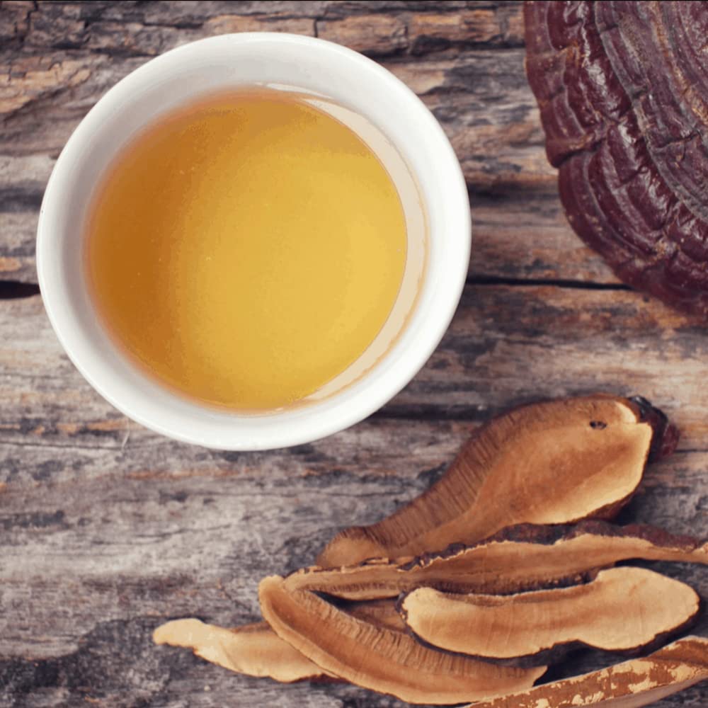 Reishi Mushroom Tea & Premium Green Tea - Green Tea With Lingzhi, Ganoderma 20 Triangles