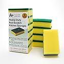 A Plus Kitchen Cleaning Sponge, Heavy Duty Non-Scratch Sponge for Non-Stick & Delicate Surfaces (When Used Gently), High Density, Dual-Side