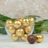 18ct Gold Foiled Candy Milk Chocolate Balls - Bulk Individually Foiled Chocolate Balls For Candy Buffets, Favors, Goodie Bags, Parties And Gifts (8oz