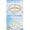 Twinings Pure Camomile Herbal Tea Individually Wrapped Bags, 20 Count Pack of 6, Caffeine Free