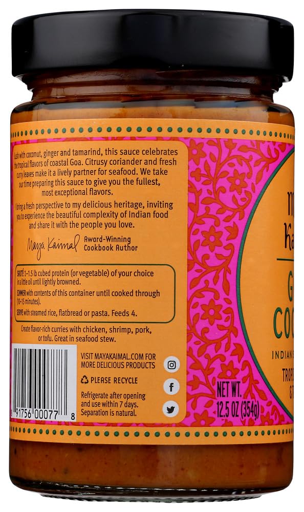 Maya Kaimal All Natural Indian Simmer Sauce - Goan Coconut - 12.5 oz (Case of 6)