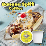 Roasty Buds Coffe Banana Split Pods 48 Count | Single-Serve 11g Per Pod | Recyclable, Gluten-Free, Non-GMO, No Sugar/Dairy/Soy/Egg