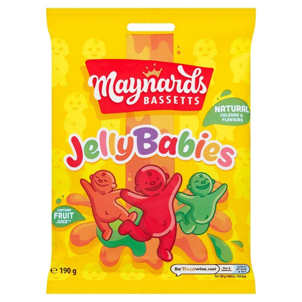 Maynards Bassetts Jelly Babies Sweets Bag 165g (Pack of 3)